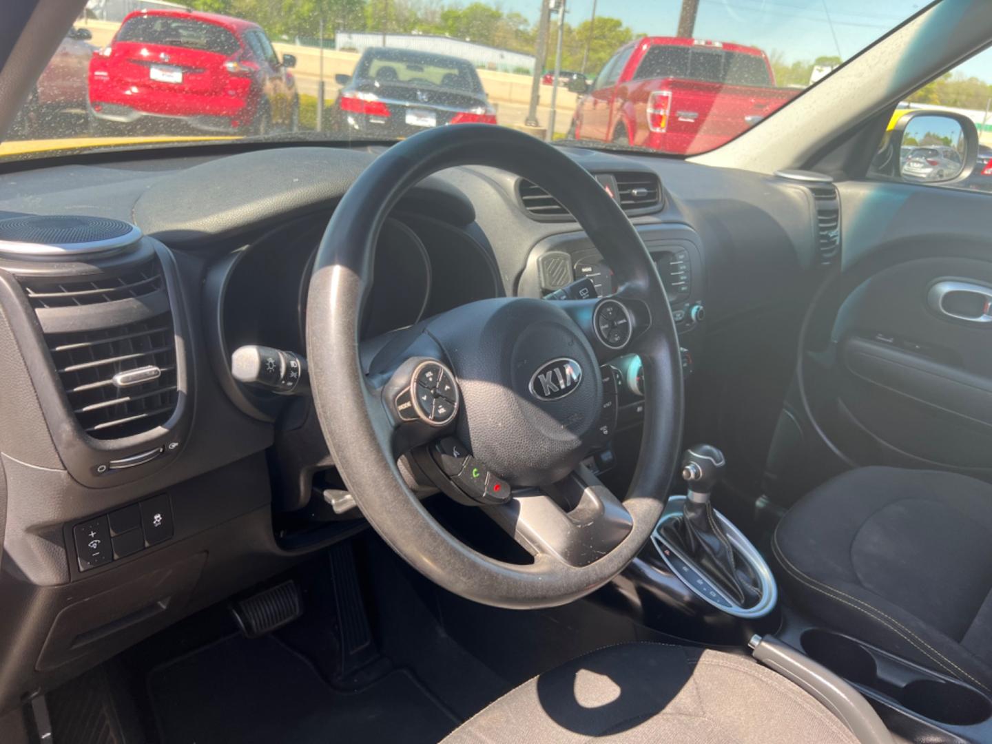 2014 YELLOW Kia Soul + (KNDJP3A57E7) with an 2.0L L4 DOHC 16V engine, 6-Speed Automatic transmission, located at 420 I-35E, Lancaster, TX, 75146, (469) 297-4144, 32.593929, -96.823685 - Photo#1